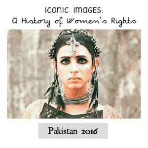 The image is a portrait of Pakistan’s first Khawaja Sara (transgender) model.
